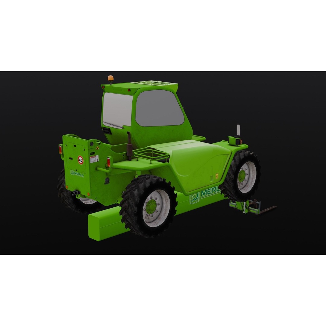 Loader Machine 3D Model – Low Poly PBR Asset for Games and Simulations - View 9