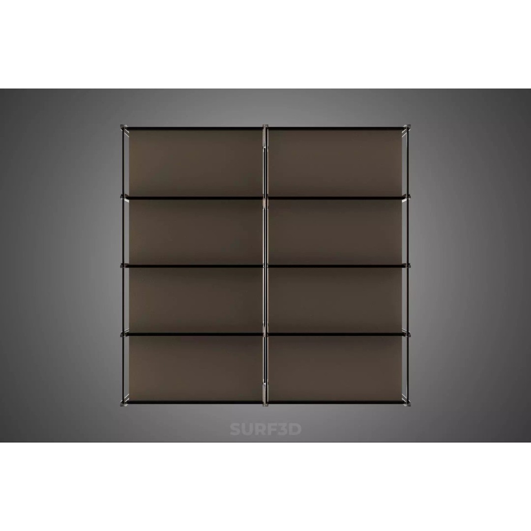 Modular Display Frame Warehouse Shelving Storage Rack 3D Model – Wood & Metal Structure, PBR - View 10