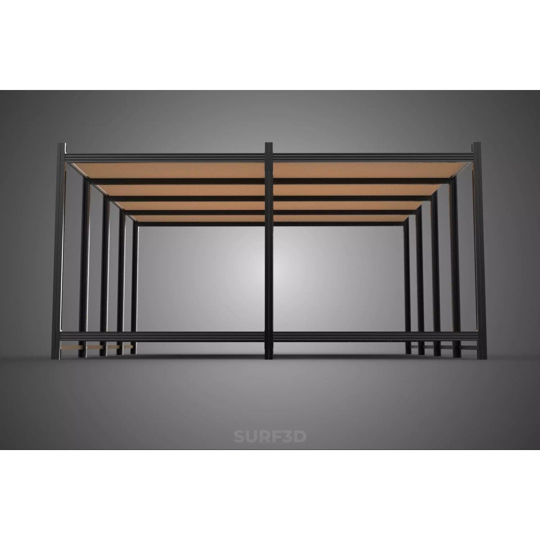 Modular Display Frame Warehouse Shelving Storage Rack 3D Model – Wood & Metal Structure, PBR - View 18