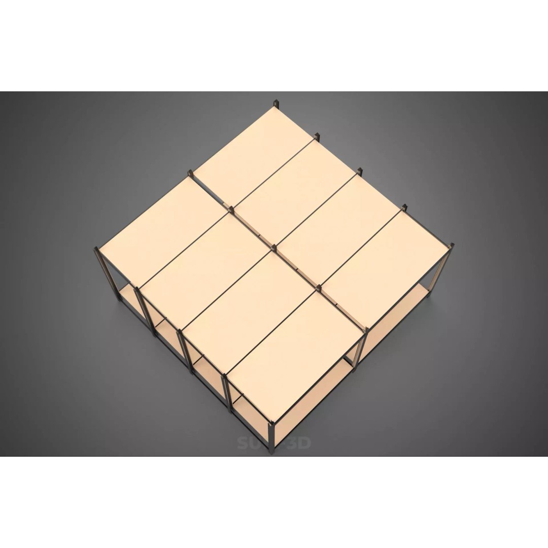 Modular Display Frame Warehouse Shelving Storage Rack 3D Model – Wood & Metal Structure, PBR - View 20