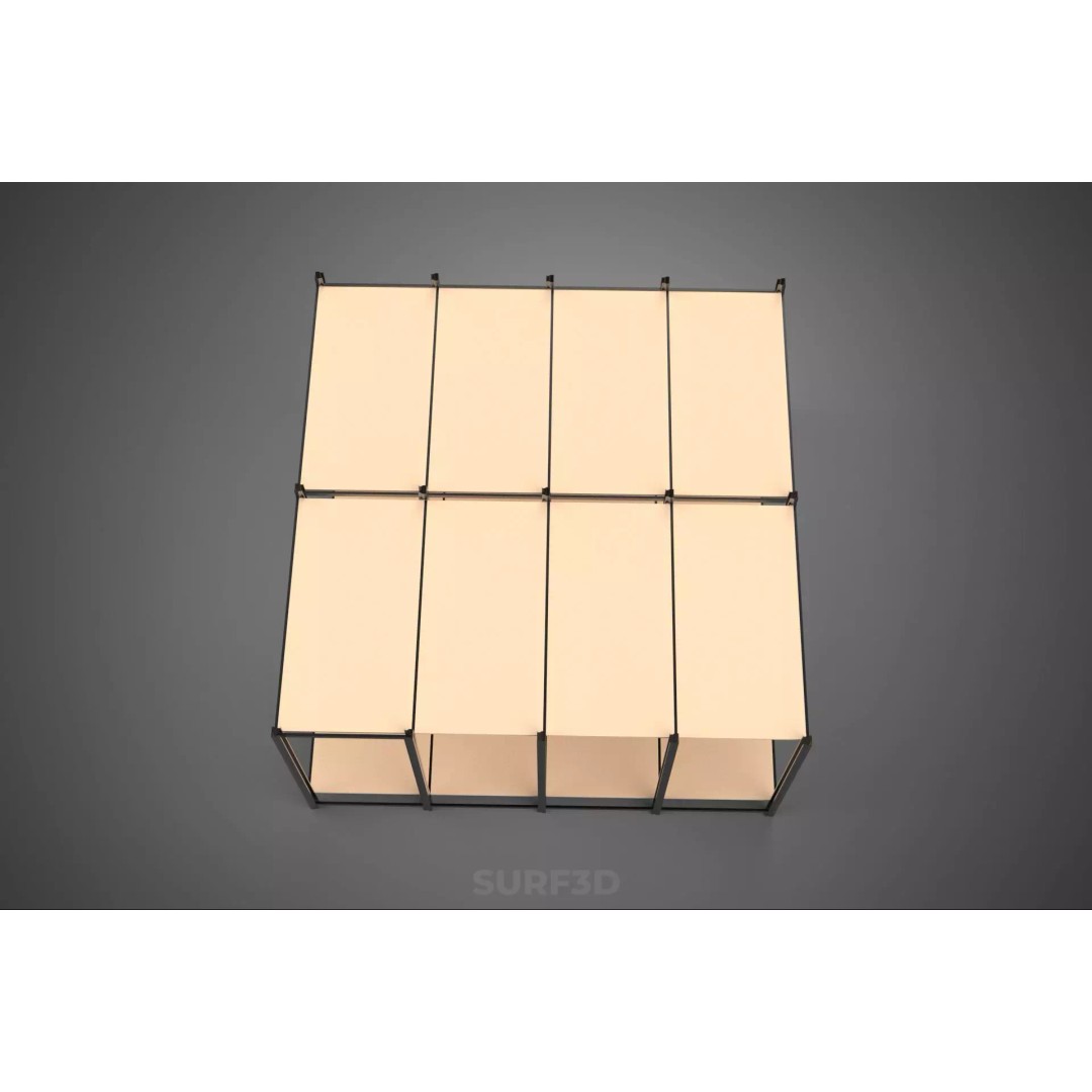 Modular Display Frame Warehouse Shelving Storage Rack 3D Model – Wood & Metal Structure, PBR - View 21