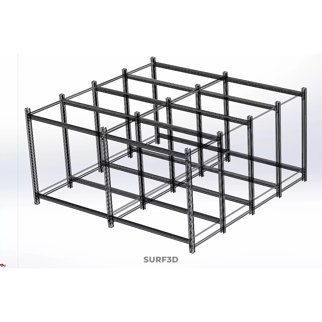 Modular Display Frame Warehouse Shelving Storage Rack 3D Model – Wood & Metal Structure, PBR - View 28