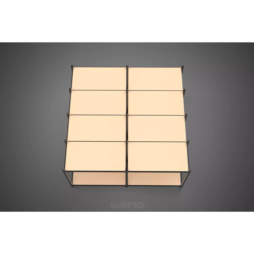 Modular Display Frame Warehouse Shelving Storage Rack 3D Model – Wood & Metal Structure, PBR - View 5