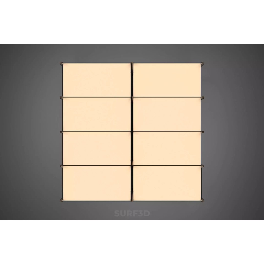 Modular Display Frame Warehouse Shelving Storage Rack 3D Model – Wood & Metal Structure, PBR - View 8