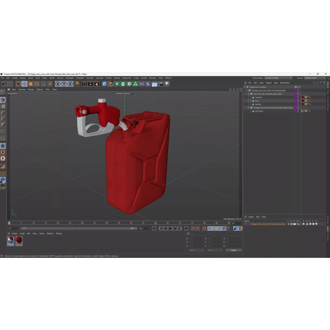 Vintage Jerry Can 3D Model – PBR Textured Fuel Container, FBX