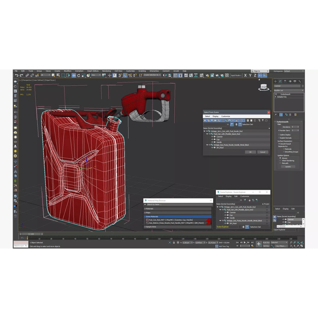 Vintage Jerry Can 3D Model – PBR Textured Fuel Container, FBX - View 15