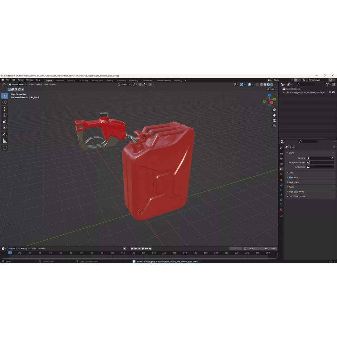 Vintage Jerry Can 3D Model – PBR Textured Fuel Container, FBX - View 16