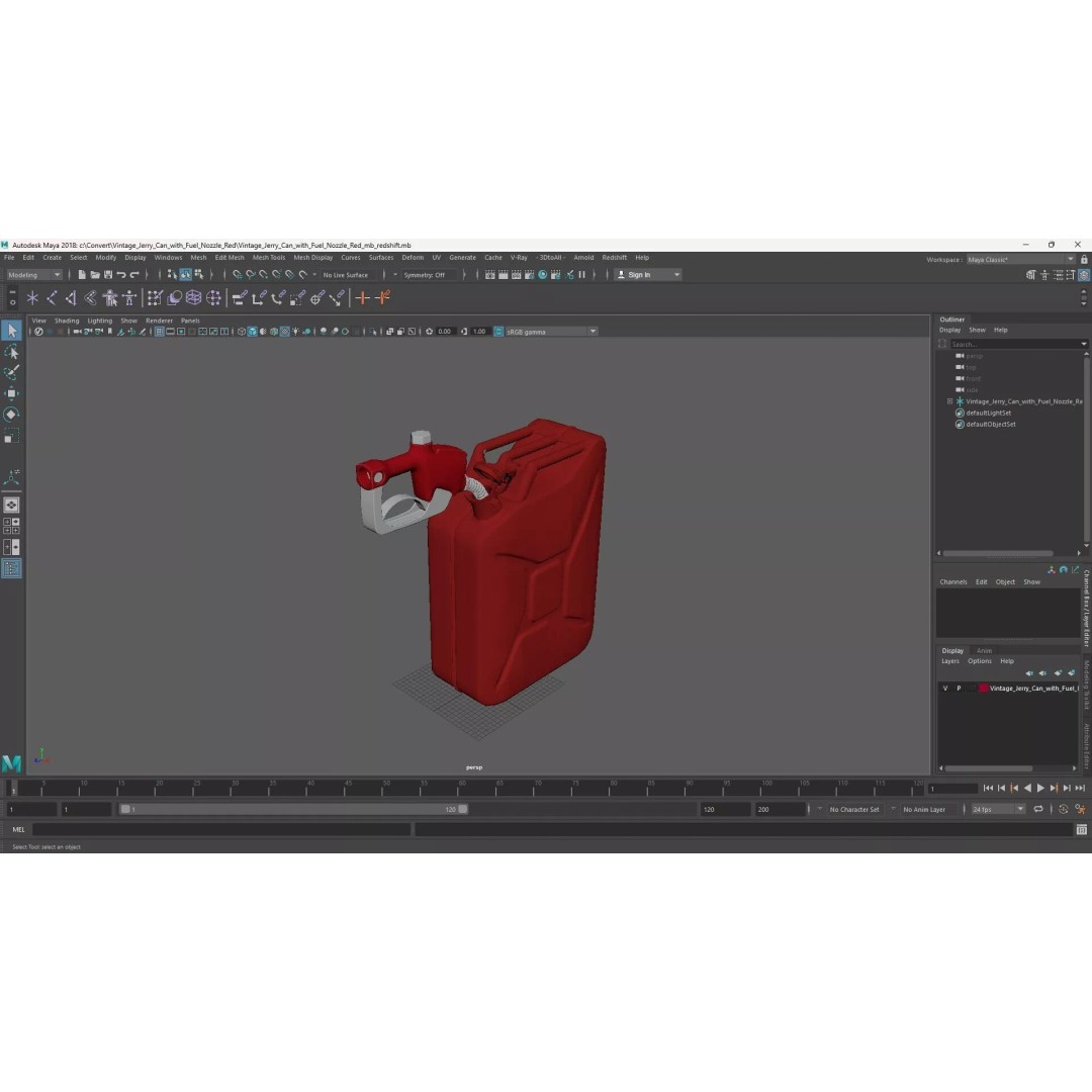 Vintage Jerry Can 3D Model – PBR Textured Fuel Container, FBX - View 17