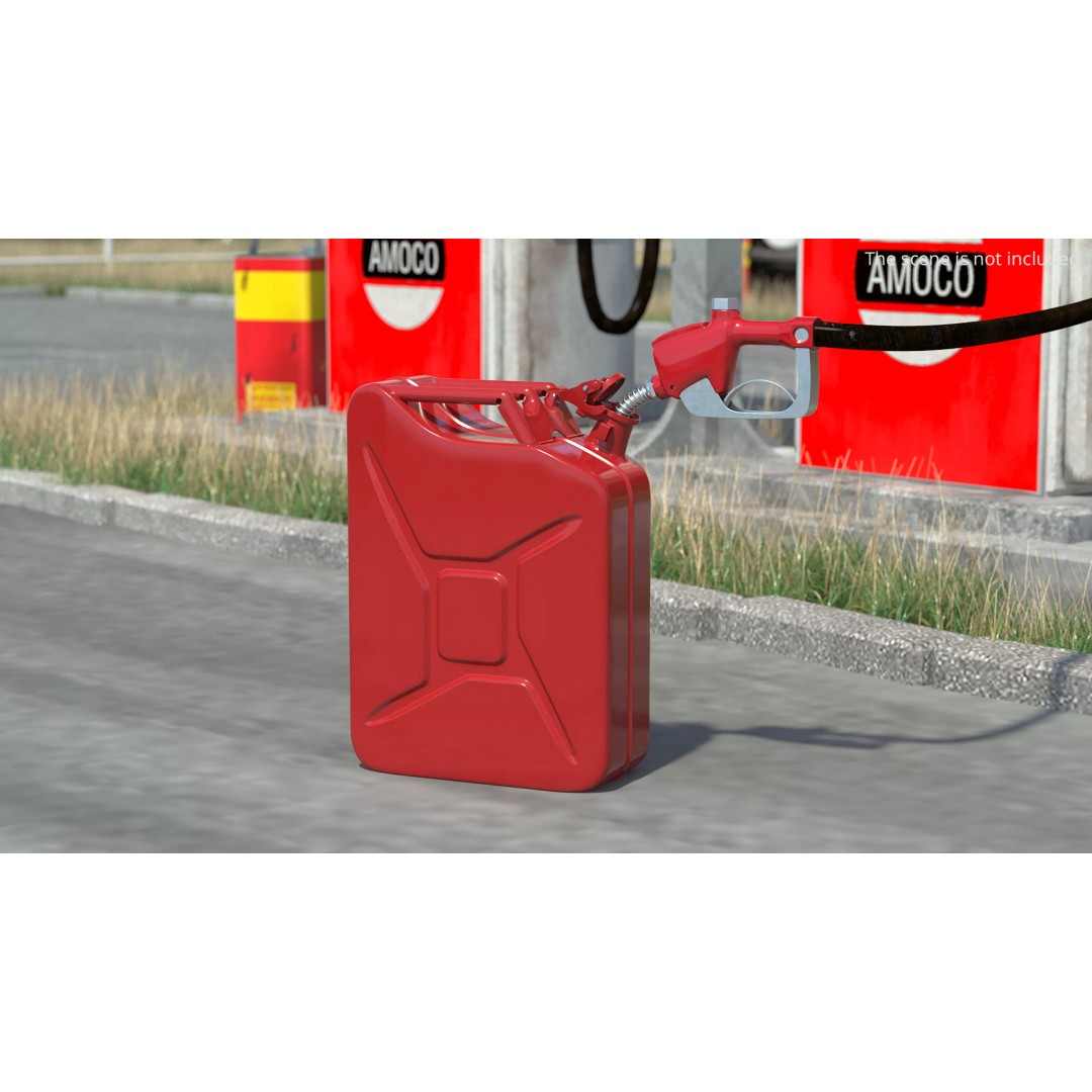 Vintage Jerry Can 3D Model – PBR Textured Fuel Container, FBX - View 3