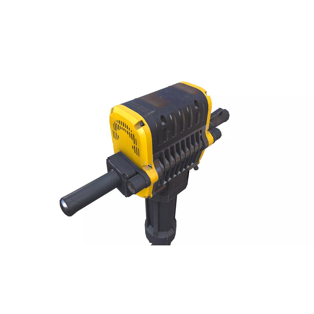 Jackhammer 3D Model – Low Poly PBR Game Asset, FBX, OBJ, Blender - View 10