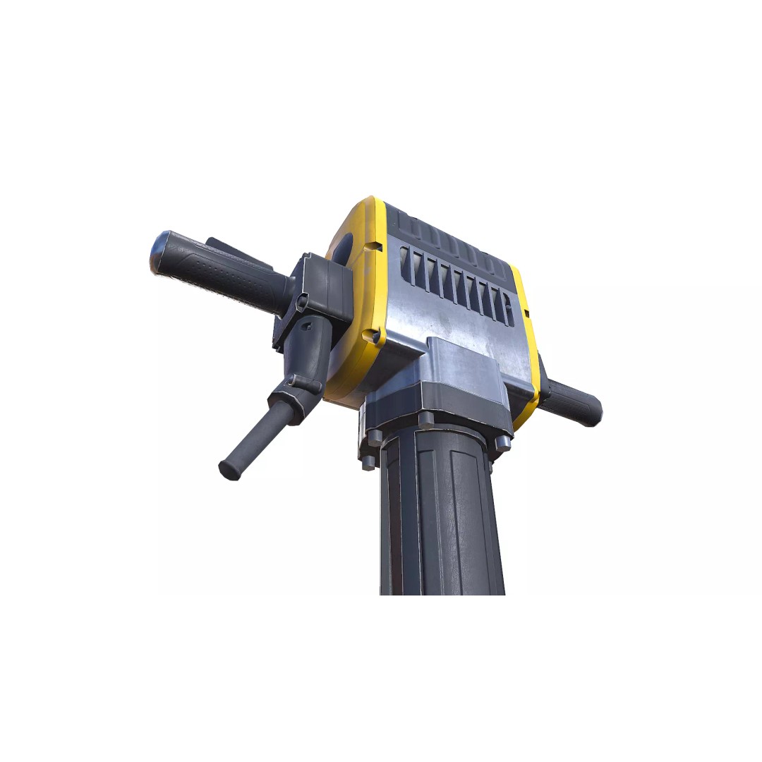 Jackhammer 3D Model – Low Poly PBR Game Asset, FBX, OBJ, Blender - View 14