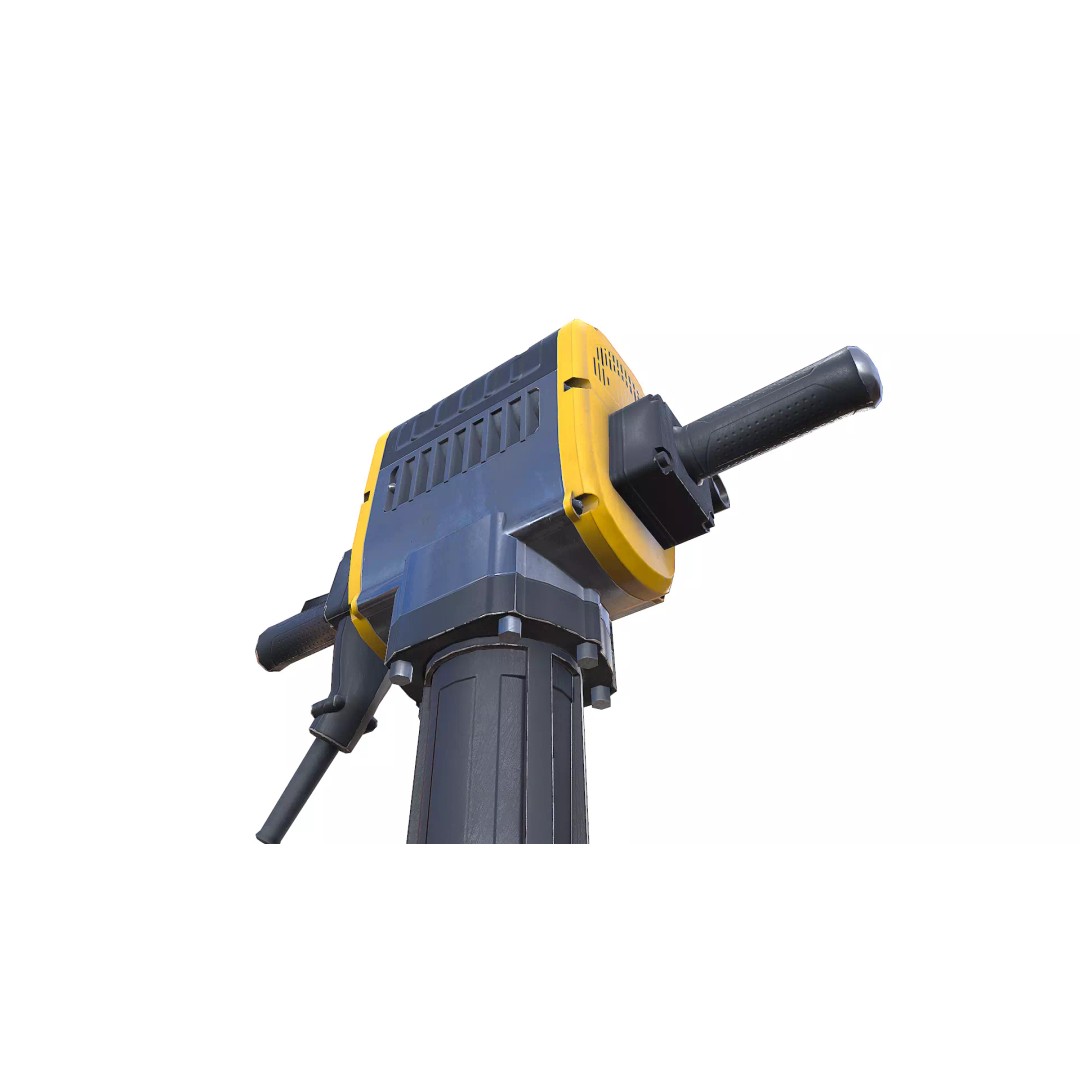 Jackhammer 3D Model – Low Poly PBR Game Asset, FBX, OBJ, Blender - View 15