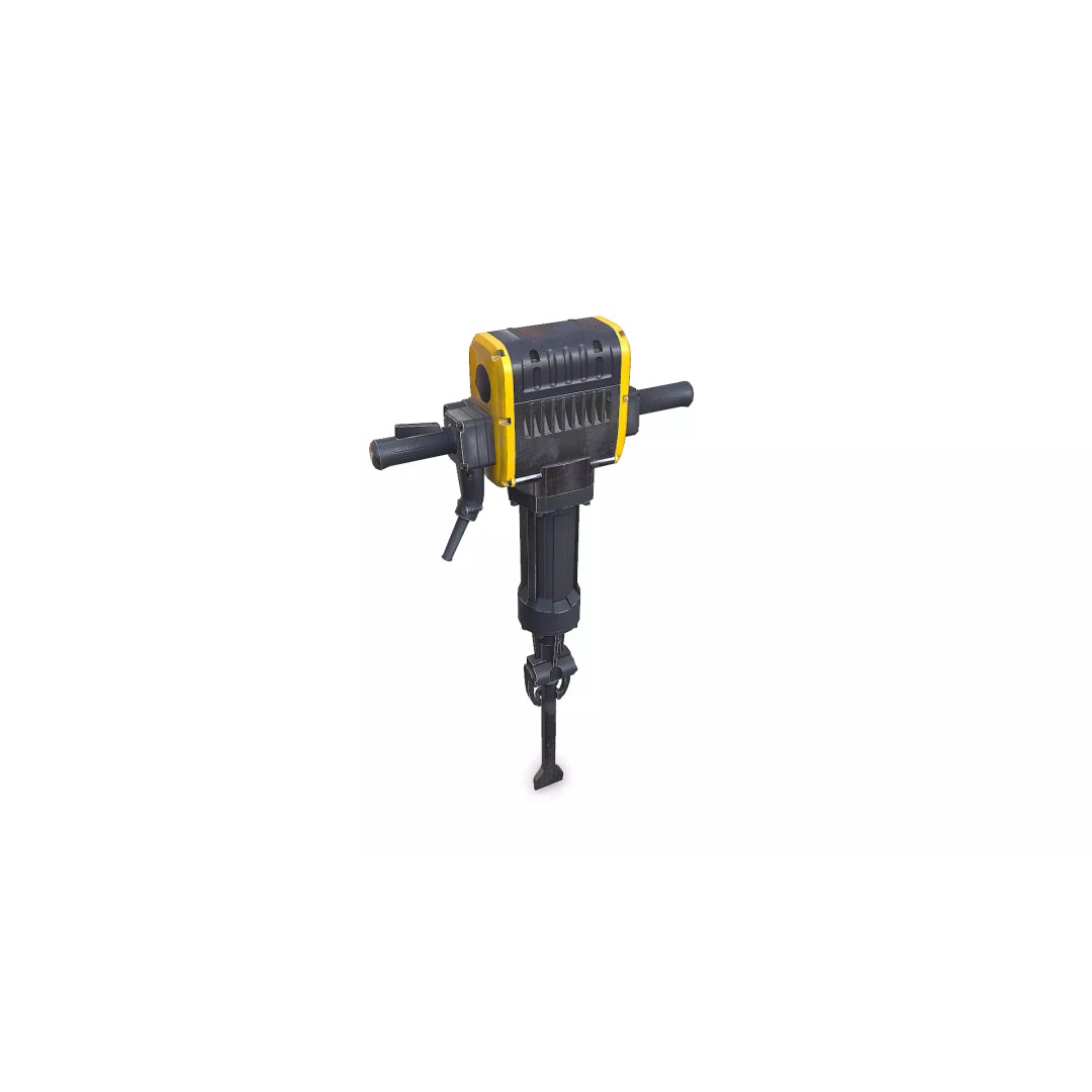 Jackhammer 3D Model – Low Poly PBR Game Asset, FBX, OBJ, Blender - View 2