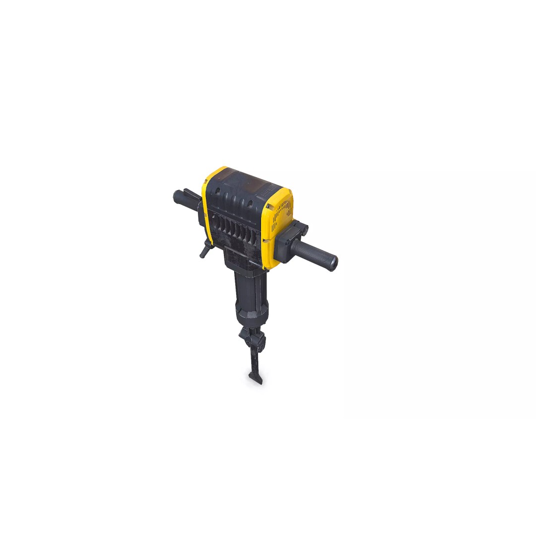 Jackhammer 3D Model – Low Poly PBR Game Asset, FBX, OBJ, Blender - View 4