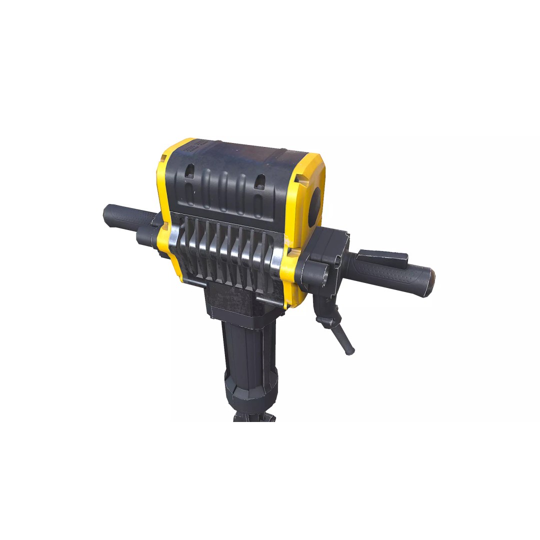 Jackhammer 3D Model – Low Poly PBR Game Asset, FBX, OBJ, Blender - View 7