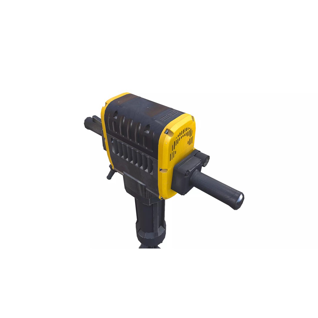 Jackhammer 3D Model – Low Poly PBR Game Asset, FBX, OBJ, Blender - View 9