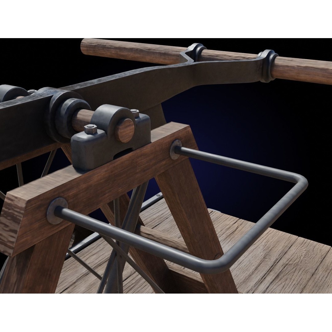 Old Wooden Handcar 3D Model – Low Poly Game Asset, FBX, PBR Textures - View 11