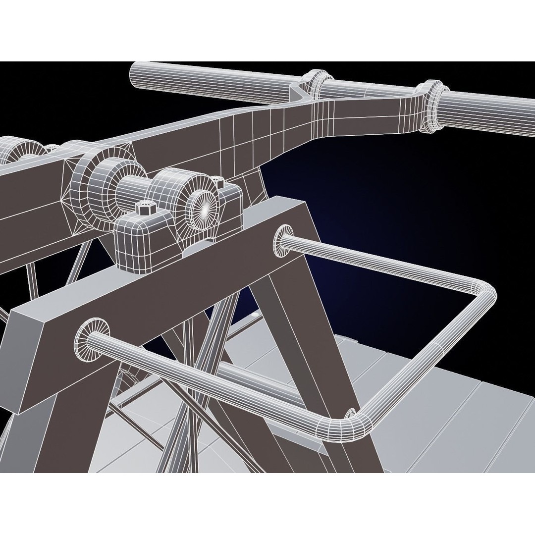 Old Wooden Handcar 3D Model – Low Poly Game Asset, FBX, PBR Textures - View 12