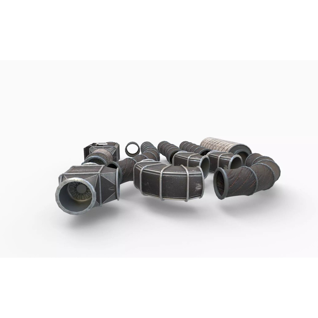 Sci-Fi Ventilation System 3D Model – Low Poly PBR Asset, FBX - View 5