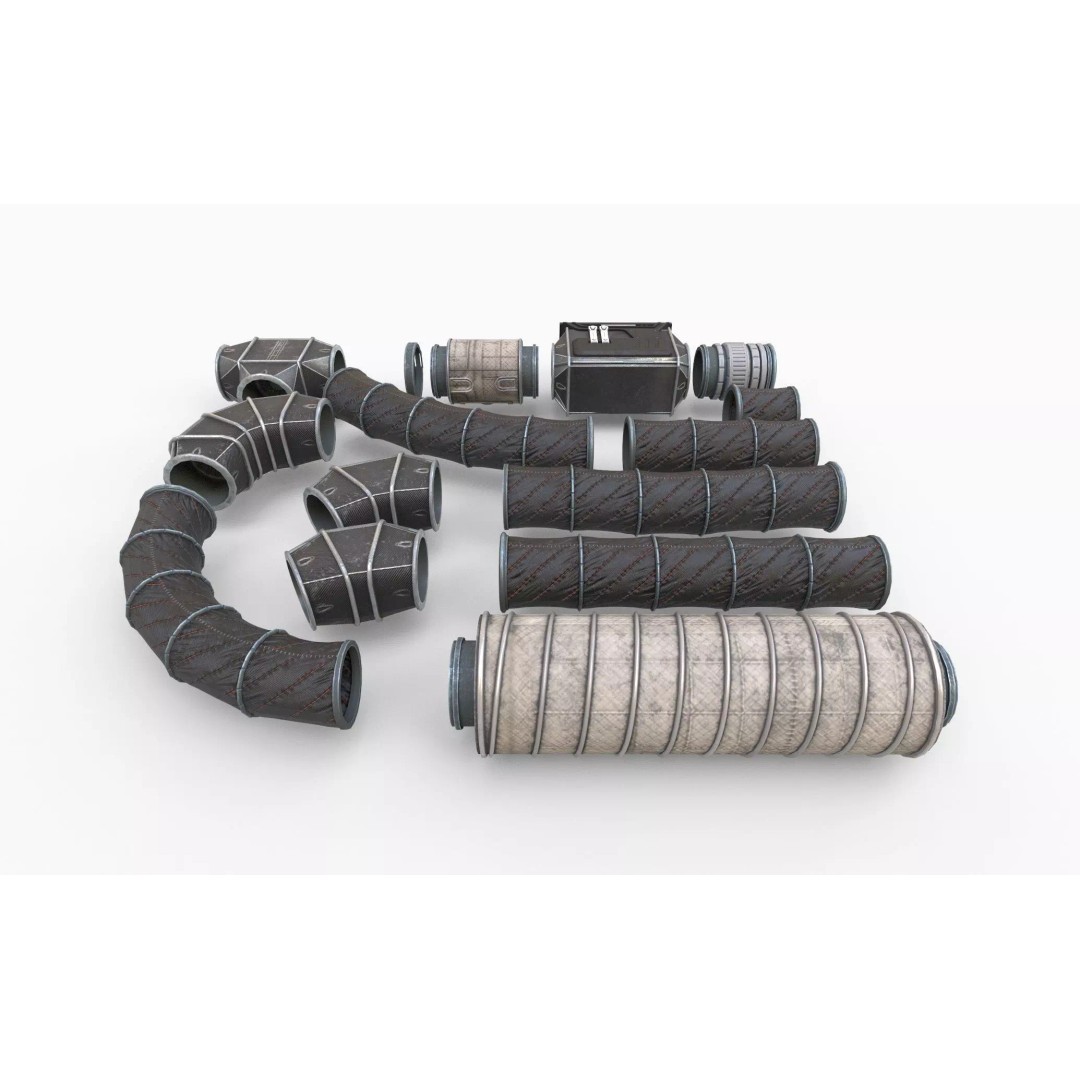 Sci-Fi Ventilation System 3D Model – Low Poly PBR Asset, FBX - View 7