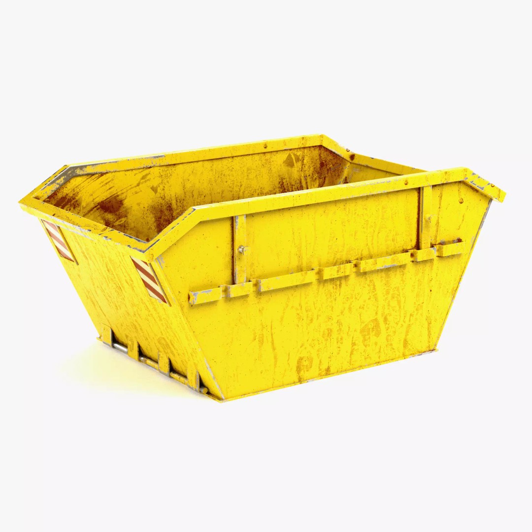 Worn Industrial Skip Container 3D Model – Realistic PBR Asset, Blender
