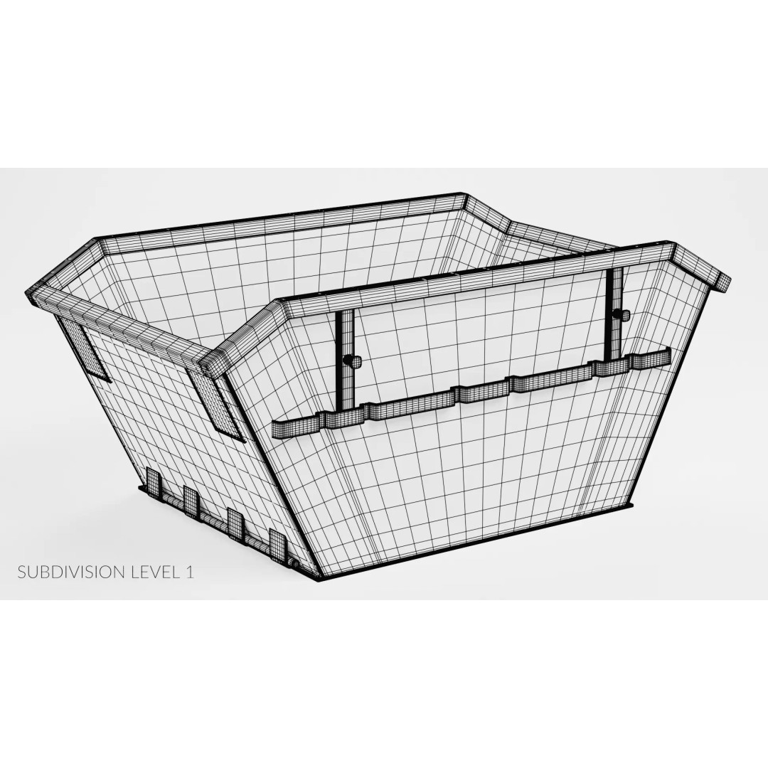 Worn Industrial Skip Container 3D Model – Realistic PBR Asset, Blender - View 10