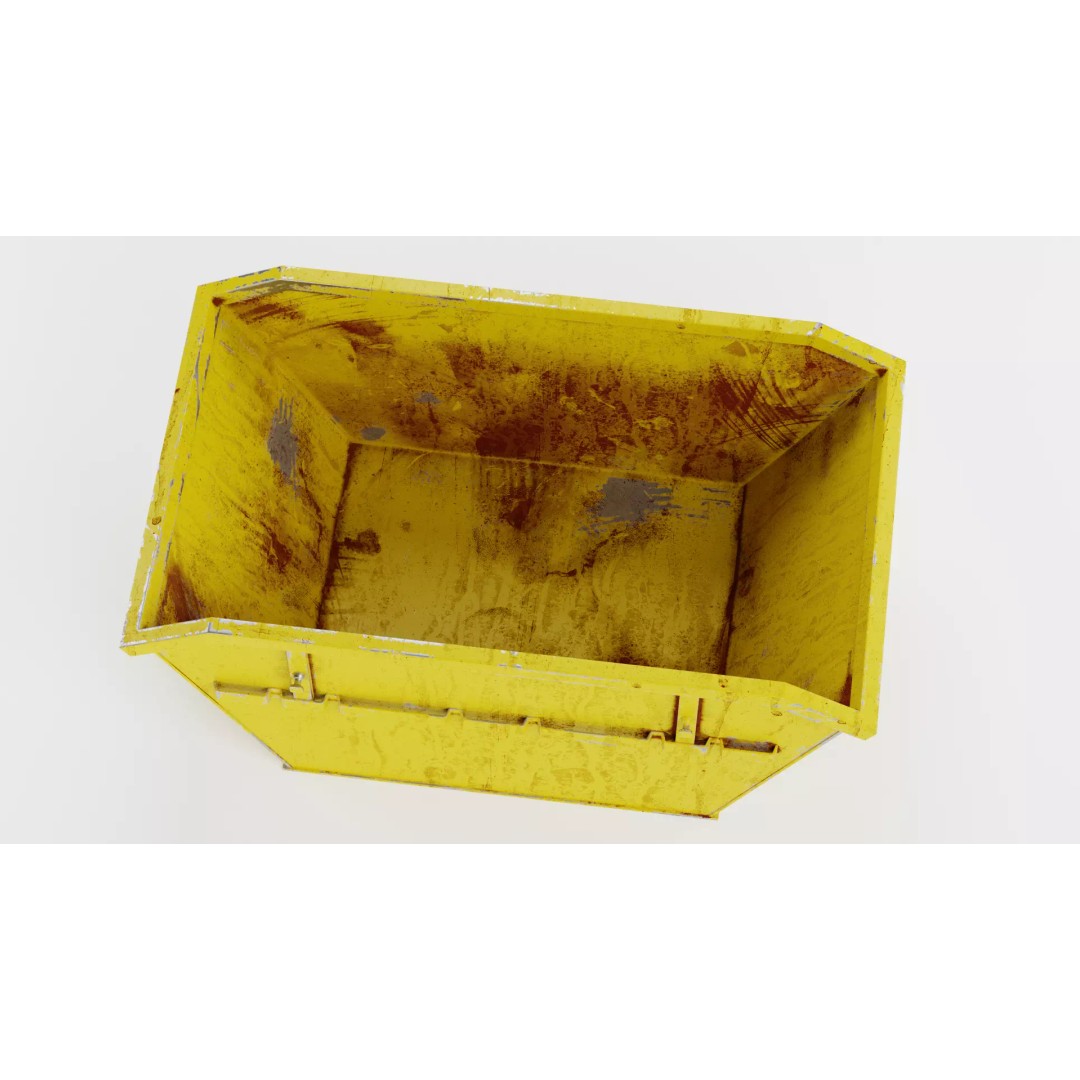 Worn Industrial Skip Container 3D Model – Realistic PBR Asset, Blender - View 6