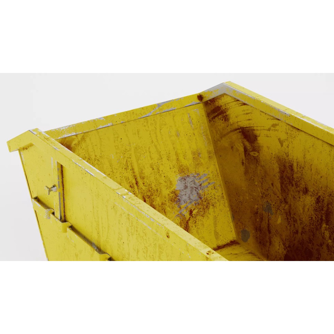 Worn Industrial Skip Container 3D Model – Realistic PBR Asset, Blender - View 7