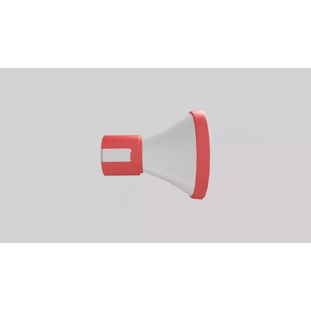 Stylized Megaphone 3D Model – Low Poly Game Asset, FBX, PBR Textures - View 11