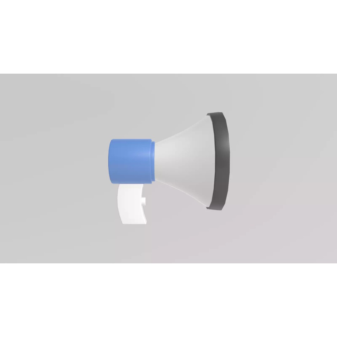 Stylized Megaphone 3D Model – Low Poly Game Asset, FBX, PBR Textures - View 12