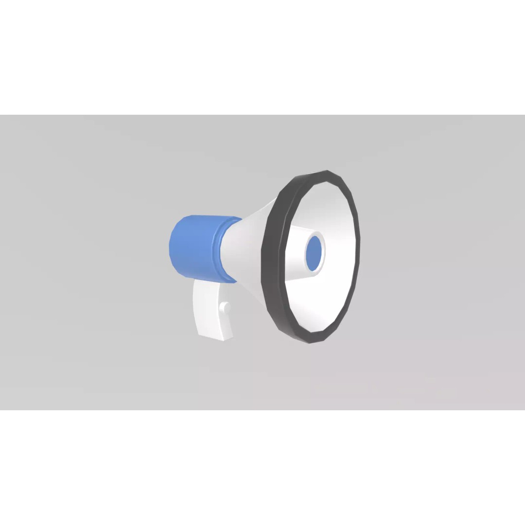 Stylized Megaphone 3D Model – Low Poly Game Asset, FBX, PBR Textures - View 13