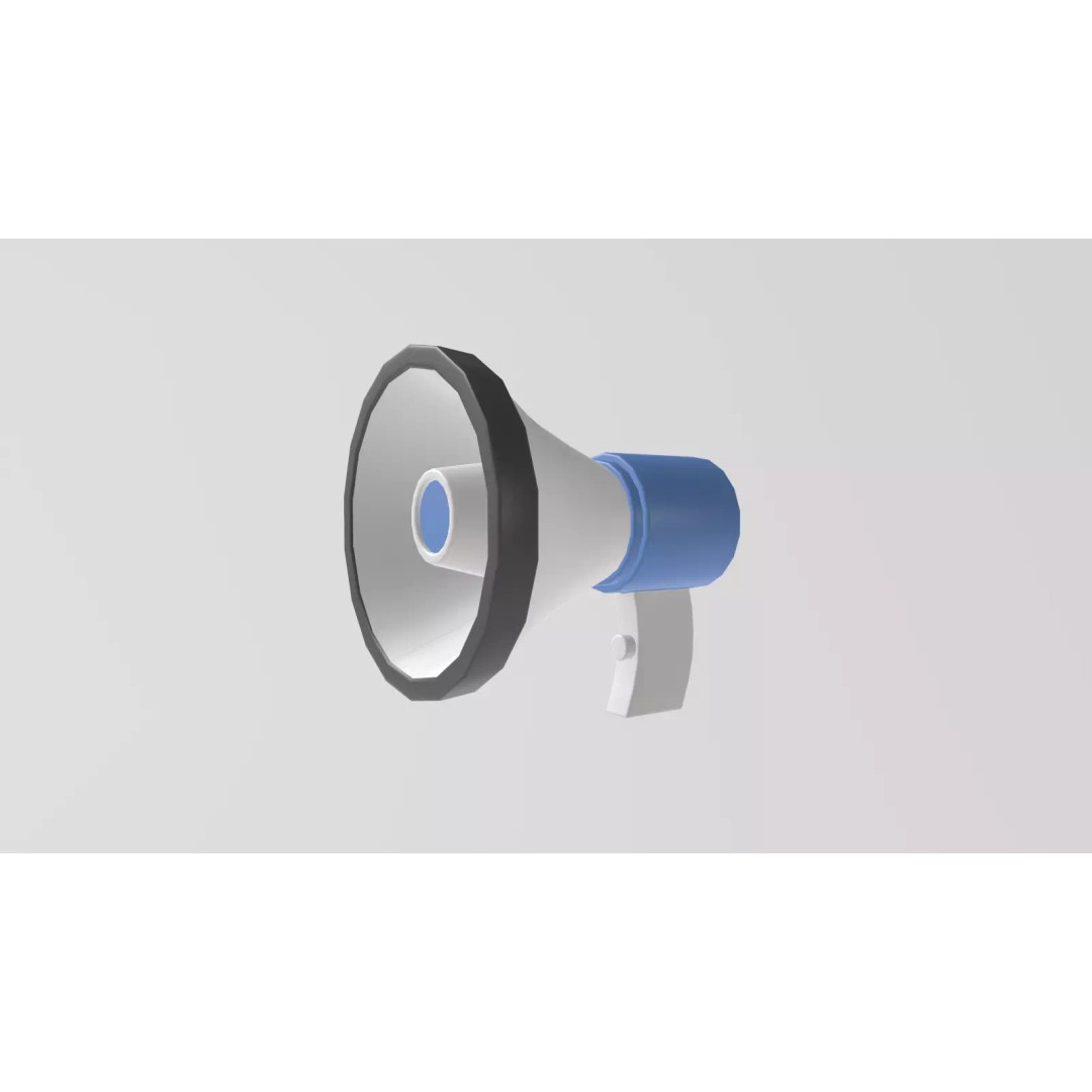 Stylized Megaphone 3D Model – Low Poly Game Asset, FBX, PBR Textures - View 15