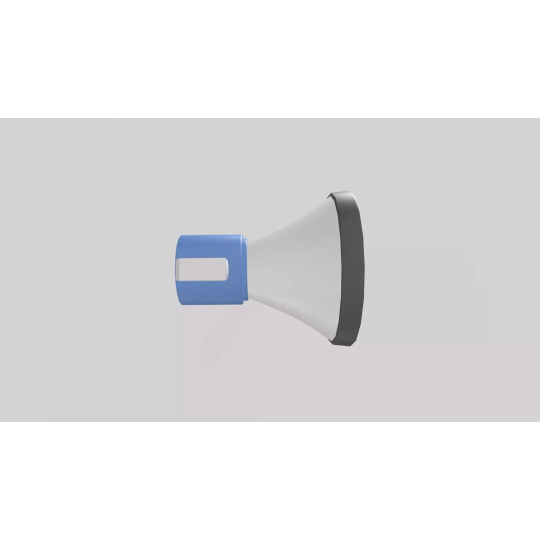 Stylized Megaphone 3D Model – Low Poly Game Asset, FBX, PBR Textures - View 19