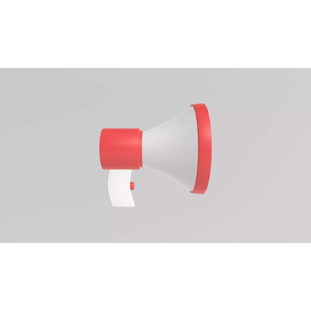 Stylized Megaphone 3D Model – Low Poly Game Asset, FBX, PBR Textures - View 4