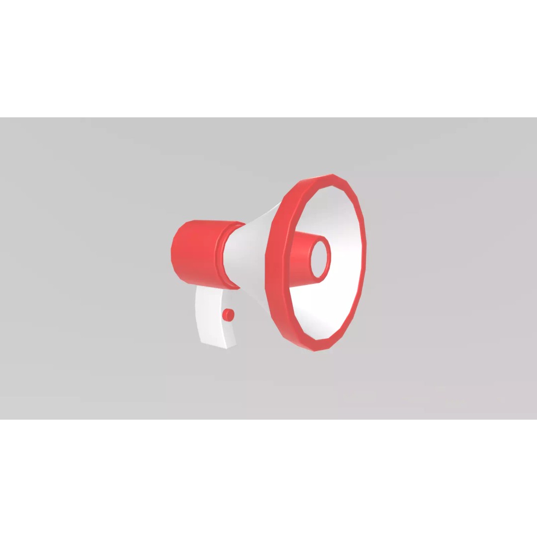 Stylized Megaphone 3D Model – Low Poly Game Asset, FBX, PBR Textures - View 5