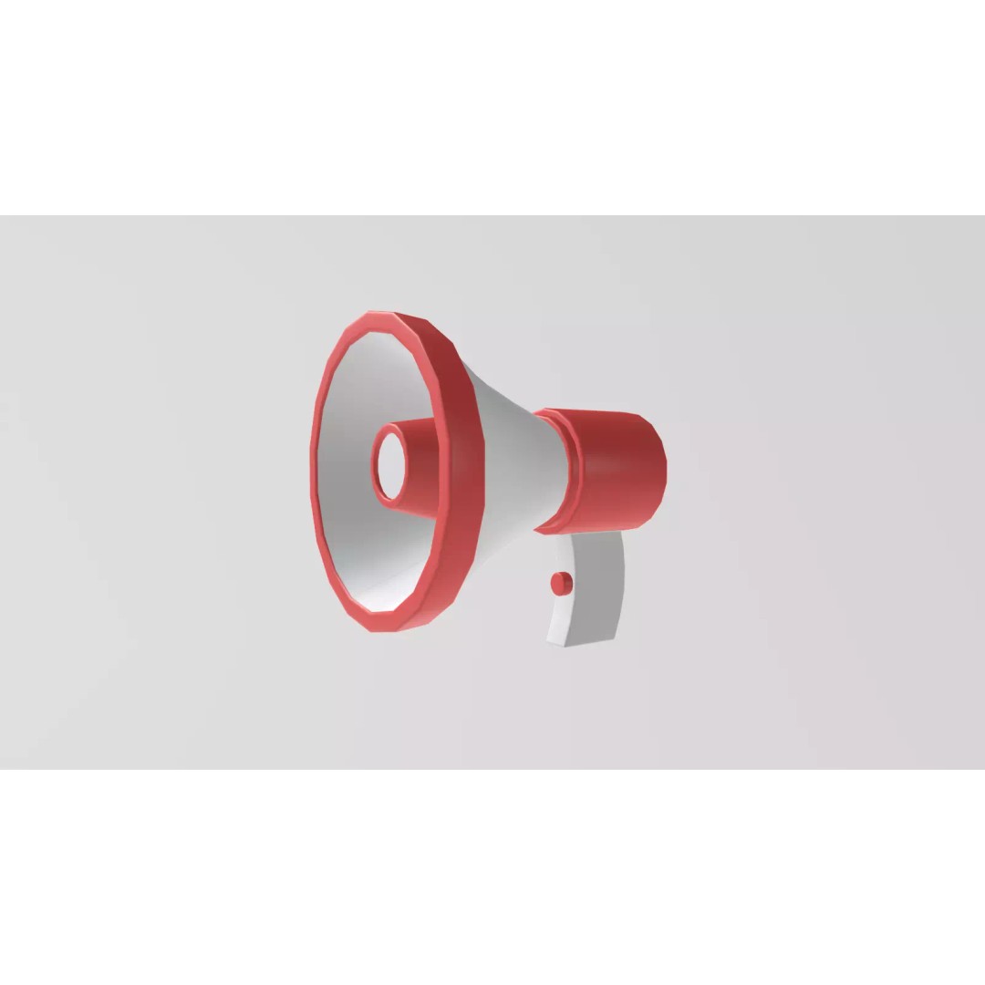 Stylized Megaphone 3D Model – Low Poly Game Asset, FBX, PBR Textures - View 7
