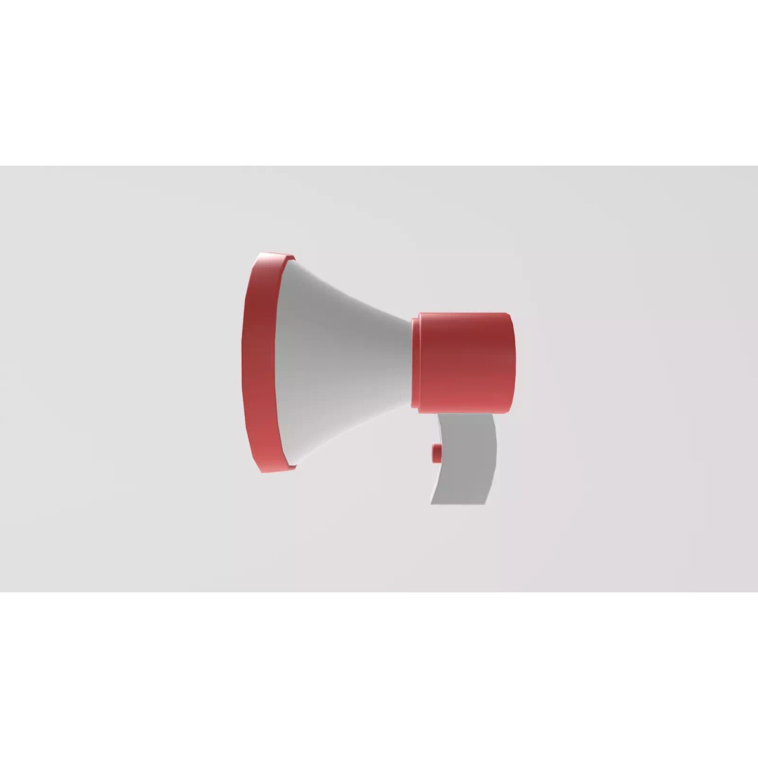 Stylized Megaphone 3D Model – Low Poly Game Asset, FBX, PBR Textures - View 8