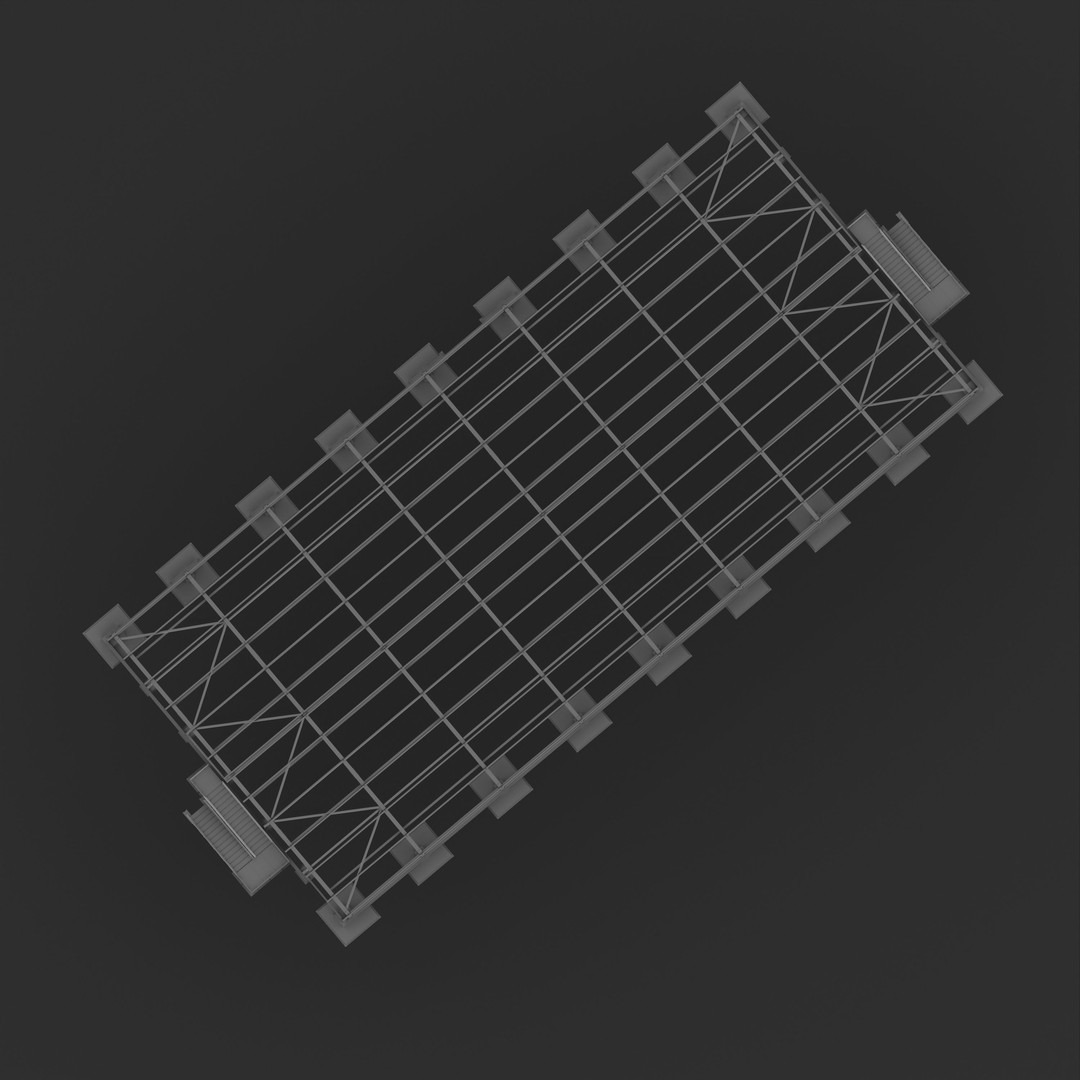 Industrial Metal Building 3D Model – High Poly Game Asset, FBX, OBJ - View 6