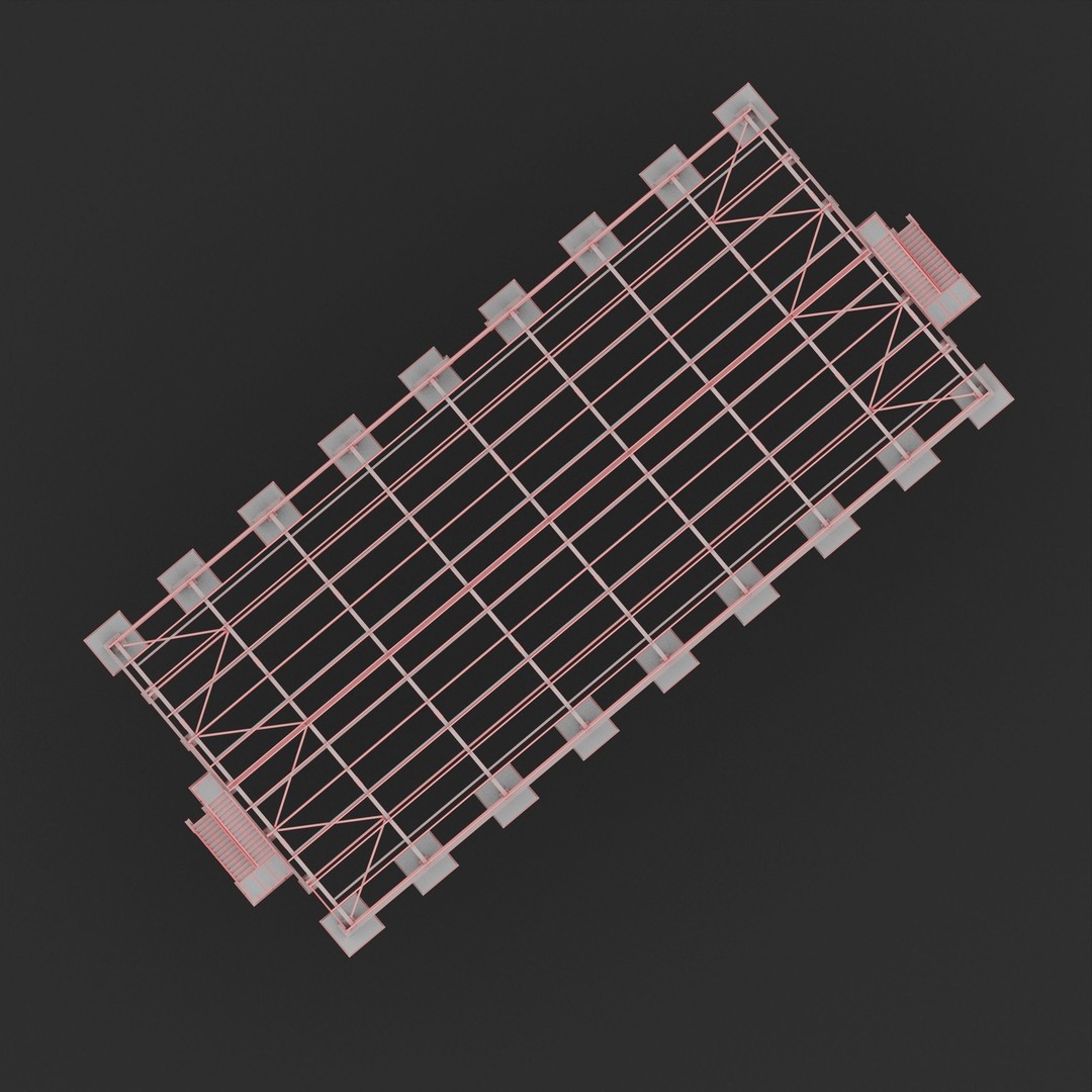Industrial Metal Building 3D Model – High Poly Game Asset, FBX, OBJ - View 7