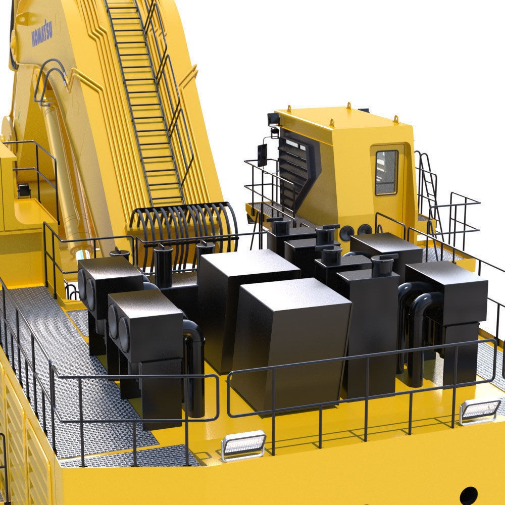 Komatsu PC8000 3D Model – High Poly Backhoe with PBR Textures - View 11