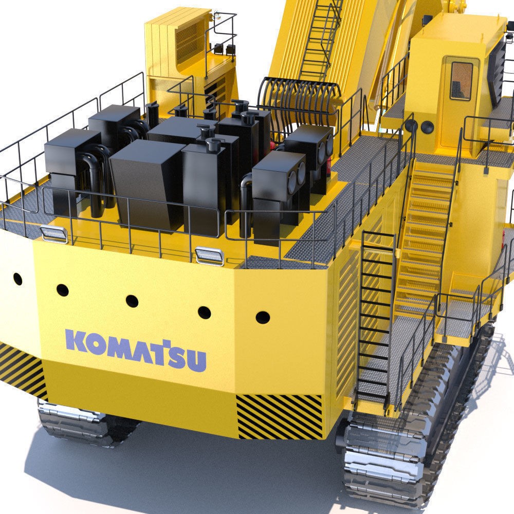Komatsu PC8000 3D Model – High Poly Backhoe with PBR Textures - View 12