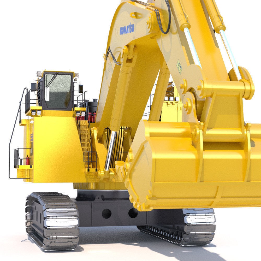 Komatsu PC8000 3D Model – High Poly Backhoe with PBR Textures - View 14