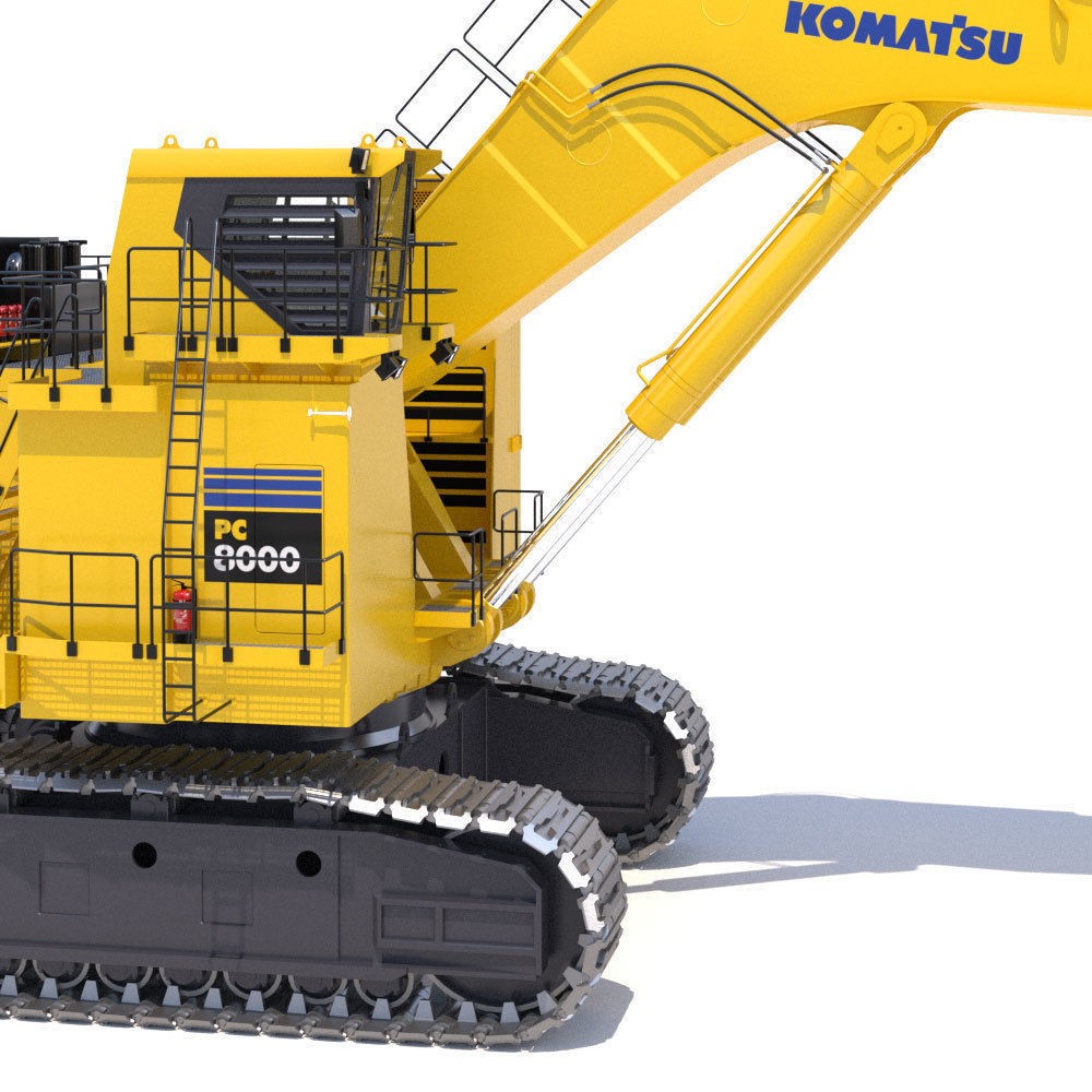 Komatsu PC8000 3D Model – High Poly Backhoe with PBR Textures - View 15