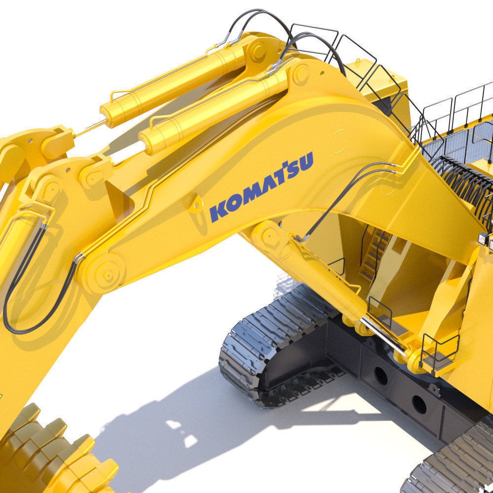 Komatsu PC8000 3D Model – High Poly Backhoe with PBR Textures - View 16