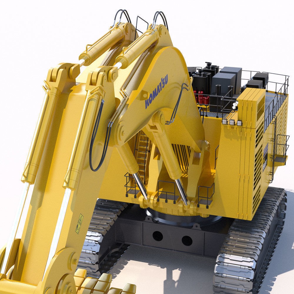 Komatsu PC8000 3D Model – High Poly Backhoe with PBR Textures - View 17