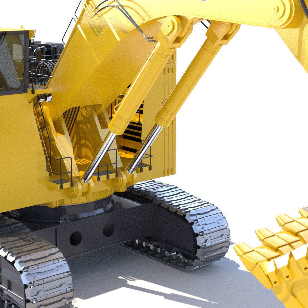 Komatsu PC8000 3D Model – High Poly Backhoe with PBR Textures - View 18