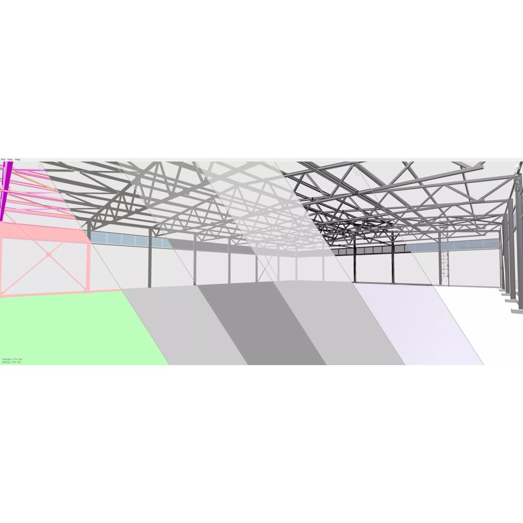 Industrial Metal Hangar 3D Model – High Poly PBR Asset, FBX, OBJ, Blender
