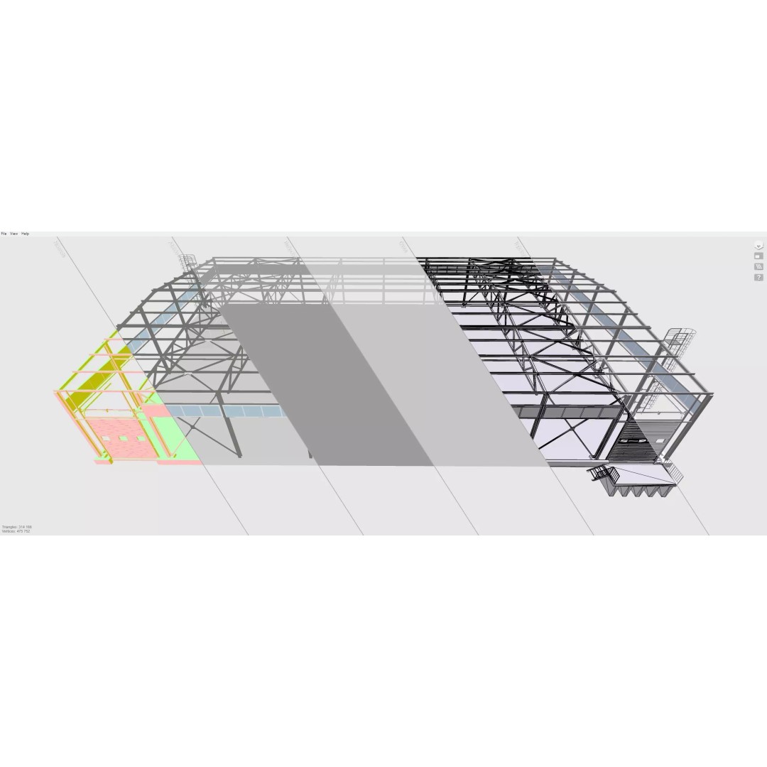 Industrial Metal Hangar 3D Model – High Poly PBR Asset, FBX, OBJ, Blender - View 10