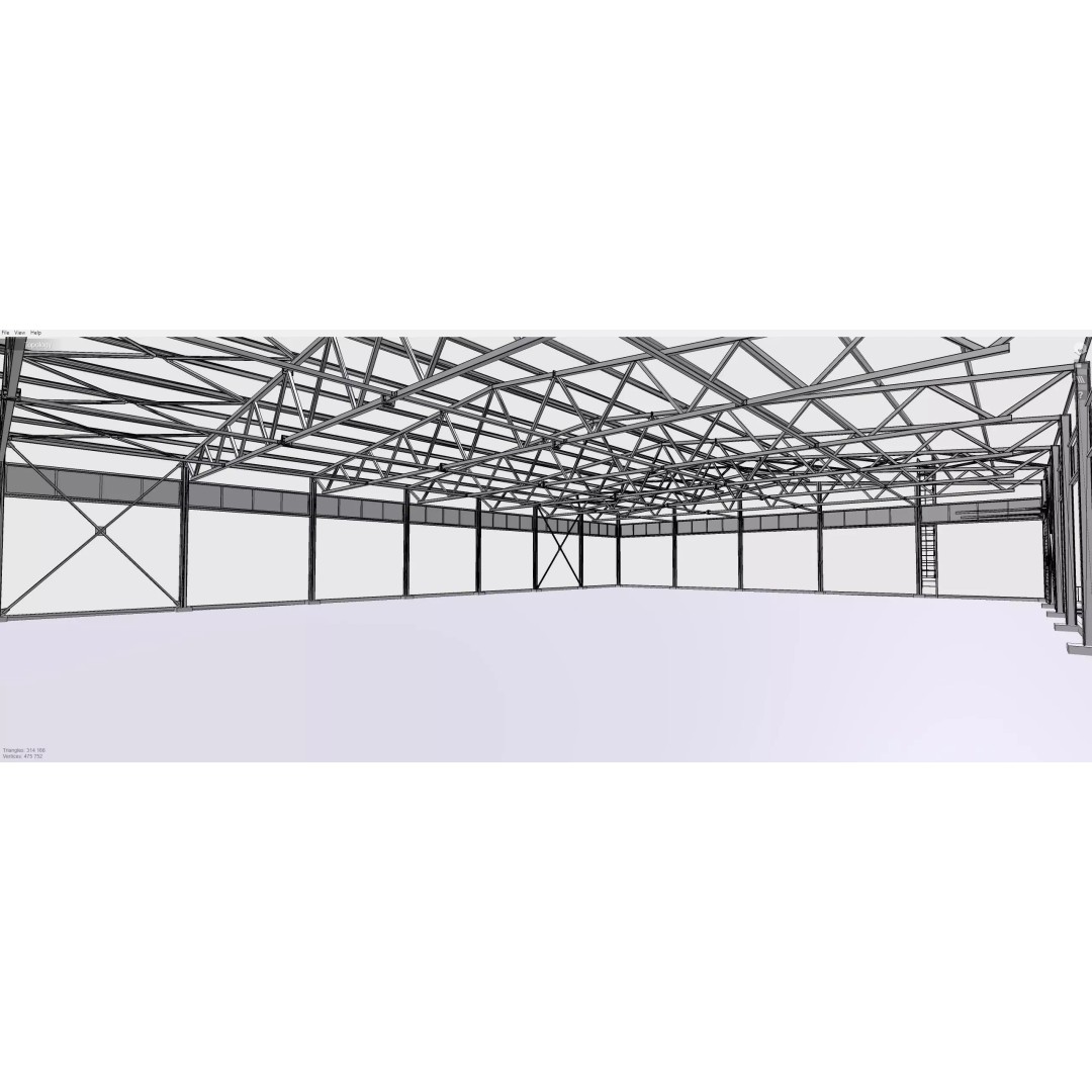 Industrial Metal Hangar 3D Model – High Poly PBR Asset, FBX, OBJ, Blender - View 12