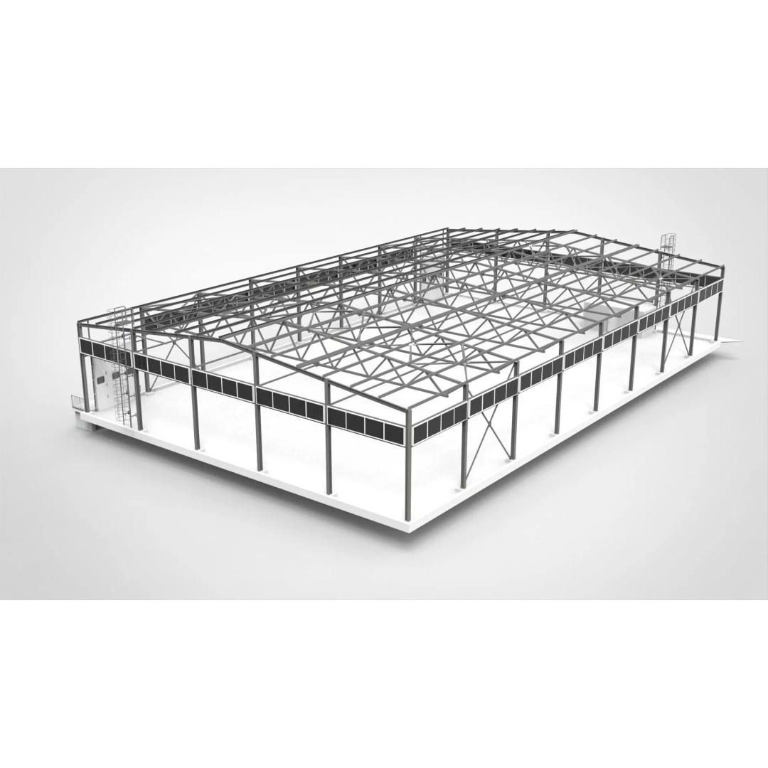 Industrial Metal Hangar 3D Model – High Poly PBR Asset, FBX, OBJ, Blender - View 3